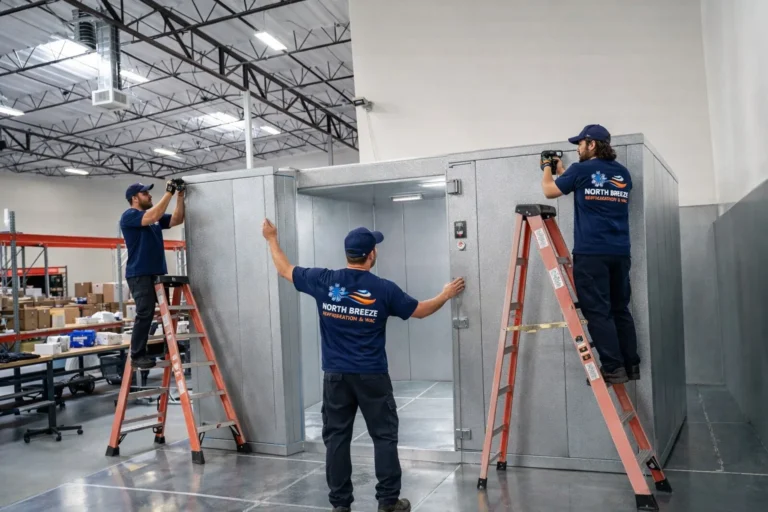 North Breeze crew servicing a walk-in cooler for a Bay Area business