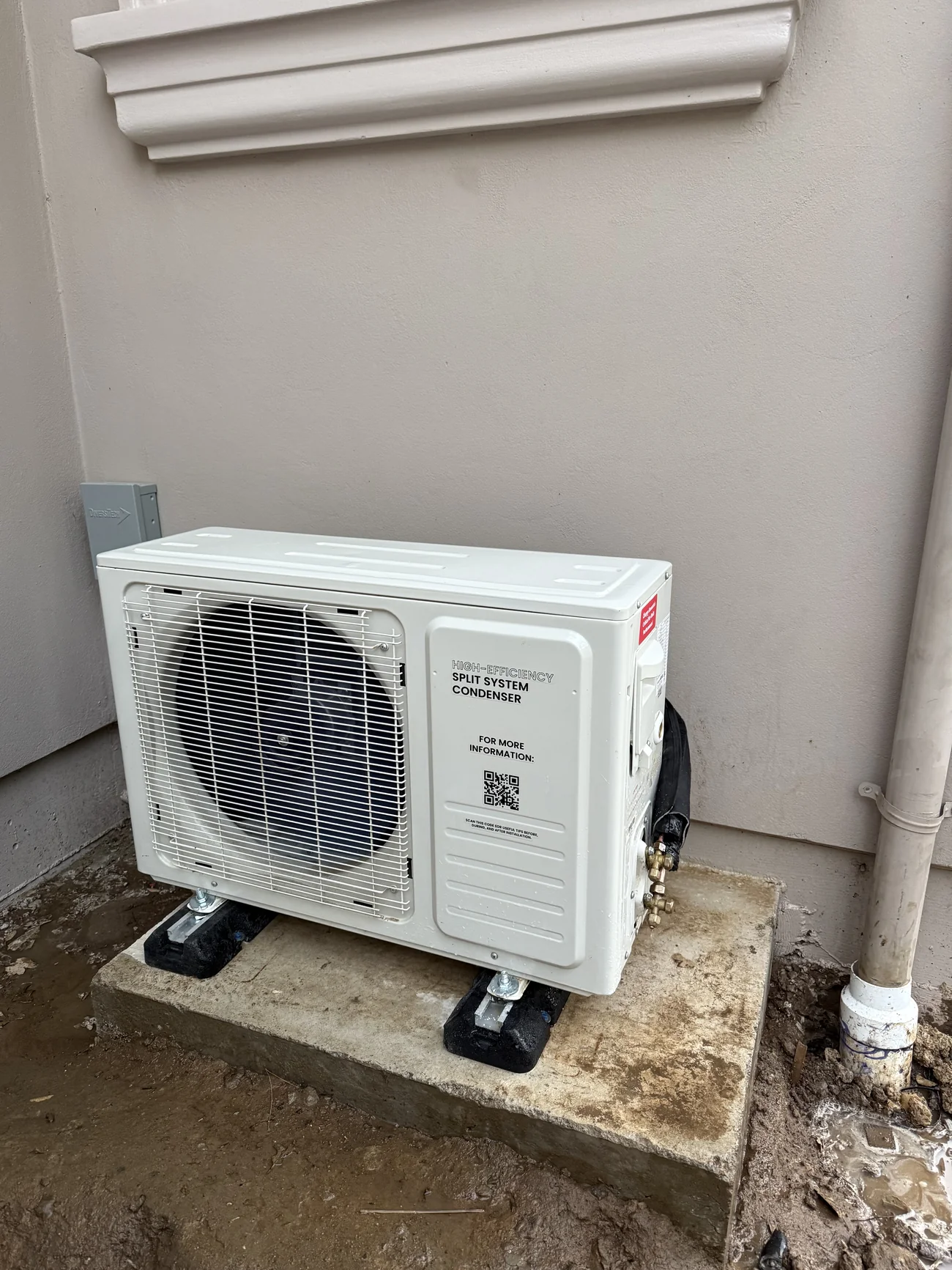 WhisperKOOL CellarCool wine cellar cooling outdoor unit final installation properly mounted