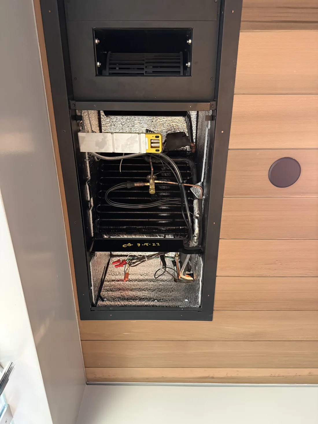 New WhisperKOOL evaporator coil installed with upgraded drain pump replacement