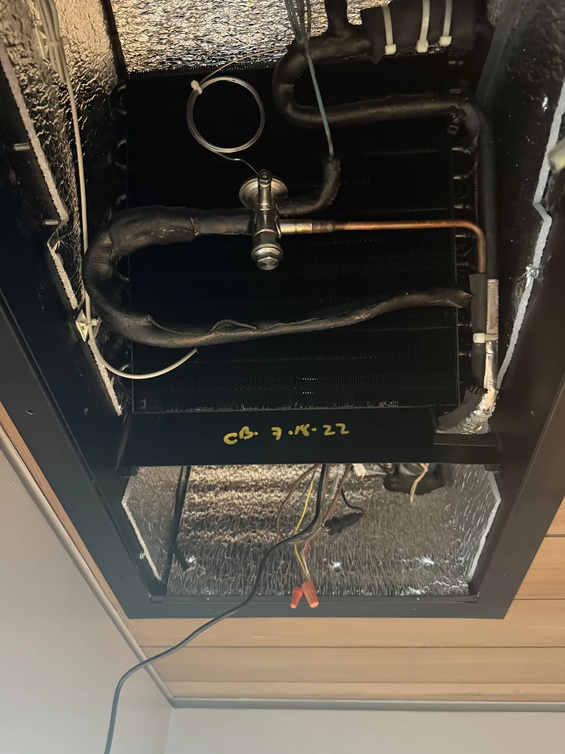 Original WhisperKOOL TXV thermostatic expansion valve with sensing bulb on suction line